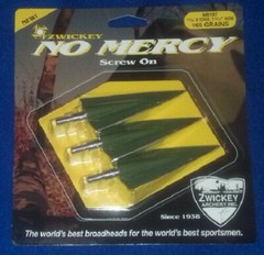Zwickey No Mercy Screw In Broadheads 11/32″, 165 grains, 3 pack