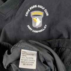 Ft Campbell KY Pullover Windbreaker Mens XL Black Lined Shirt Cole Park Monterey