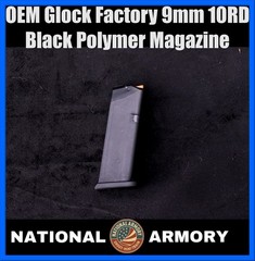 OEM Glock Factory 9mm 10RD Black Polymer Magazine