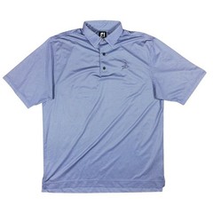 FootJoy Mens Large Blue Geometric Print Golf Polo Shirt Short Sleeve Bird Logo