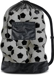 Extra Large Soccer Ball Net Bag, 40″ x 30″ Drawstring Mesh Ball Bag with Zipp…