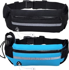 Running Waist Packs 2 Jogging Belts + 1 Quality Rechargeable LED Flashlight K…