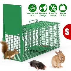 2-Door Humane Live Animal Trap Large Catch Release Steel Cage for Cats Raccoons