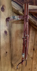 PRETTY Futurity SNAFFLE BIT HEADSTALL w/Rawhide Buttons By Steve Guitron Of CA