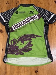 Voler Women Cycling Jersey size M Green Graphic Raglan USA Made Zip Neck