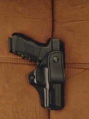 Blackhawk Black Leather Inside-The-Pants Holster, Right, Size 18, S&W MP 9/40 4”