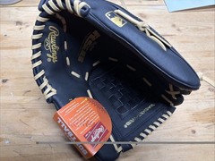 NEW Rawlings 13″ LHT Softball Glove SS13W Zero Shock Leather Palm Black & Tan
