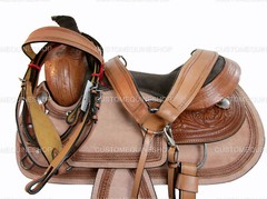 WESTERN HORSE SADDLE ROPING RANCH PLEASURE TOOLED LEATHER TACK SET 15 16 17 18