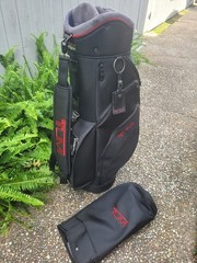 New TUMI ALPHA Ballistic Nylon Men’s 36″ GOLF Cart Bag w/ RAIN HOOD $995 MSRP