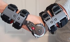 Onyx Adjustable Wrist Strap Bowling Glove Black Gray Red