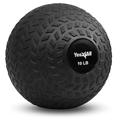 Yes4All 10Lb Slam Ball, Durable Sand Filled Workout Weight Ball,Black (Triangle)