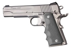 Hogue 1911 Government Model Rubber Grip W/Finger Grooves-Gray-45002