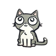 Gray Cat Golf Ball Marker with Magnetic Hat Clip, Funny Animal Gift
