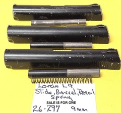 ONE ( 1 ) Lorcin L-9 IN 9 MM SLIDE, BARREL, RECOIL SPRING 26-297