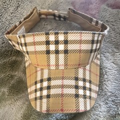 Plaid Adjustable Golf Visor One Size Cotton Polyester Beige Black White Red