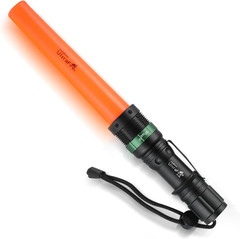 11-Inch Signal Traffic Wand LED Flashlight with Strobe Mode, Wrist Strap Lanyard