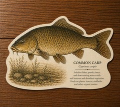 Common Carp Fish Decal, Glossy Vinyl, Easy to Apply