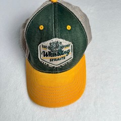 Whistling Straits Golf Trucker Hat Snapback Ahead Classic Cap Green Yellow Mesh