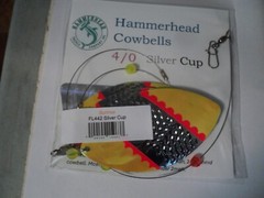 1 – HAMMERHEAD COWBELLS SIZE 4/0 (SUNRISE/SILVER CUP) NIP