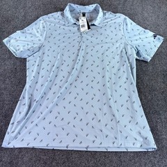 Adidas Polo Shirt Men XL Blue Geometric Ultimate Print Mesh Golf JF9003 NWT
