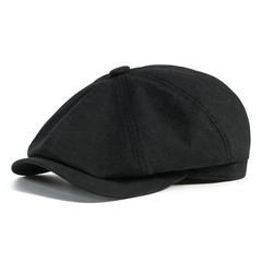 BOTVELA Men’s Newsboy Gatsby Hat Cotton Vintage Flat Ivy Cabbie Cap 7 1/2 Black
