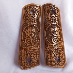 Handcraft pistol grip for COLT 1911 Full size THAI Handmade Auspicious wood Gun