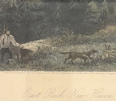 East Rock New Haven Connecticut Hunting Engraving D. Appleton 1873 Bird Dog