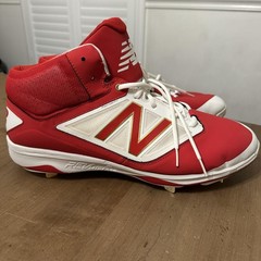 New Balance Mens 16 2E Wide 4040v3 Metal Baseball Cleats Mid Red White REVlite