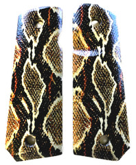 1911 Grips Fits Colt Rock Island Gov Mod Texture Rattle Snakeskin finish