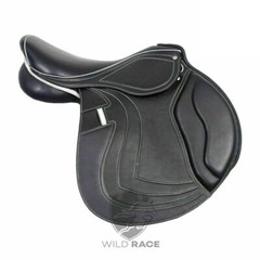 WILD RACE Leather Jumping/Close contact, Double Flap Changeable Gullets Saddle