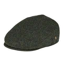 Men’s Herringbone Flat Ivy Newsboy Hat Wool Blend Gatsby 7 3/8 Army Green