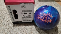 Columbia 300 Kaboom Bowling Ball 1st Quality | 16 Pounds | 1-2″ Pin | 2.1oz TW