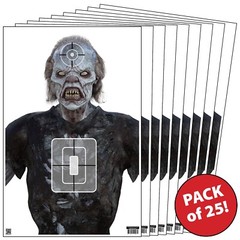 25 Paper Shooting Targets for Gun Range Rifle Handguns 3-D Angry Zombie 12×18