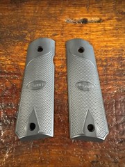 Factory Sig Sauer Checkered Aluminum Grips For 1911 Full Size Models. Gray