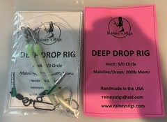 DEEP DROP RIG – GLOW SLEEVE AND GLOW BEADS (2) 9/0 Mustad Hooks