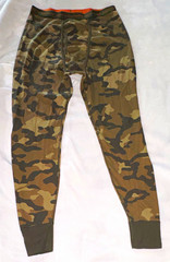 Hanes Men’s Base Layer Bottom Long Johns L Camo Green Cotton/Poly Waist/Leg