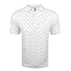 New Callaway Golf All-Over Large Chev Printed Polo Bright White Xxl