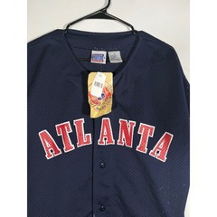 Atlanta Baseball Jersey Navy Blue Mesh Vintage Style Mens Large NWT 90s