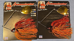 Lot of 2 Pro Assassinator 3/8 oz Spinnerbait #4.5 SCG-RCC Red Cajun Craw