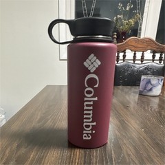 Columbia 32 fl oz Purple Plastic Water Bottle BPA-Free Screw-On Lid