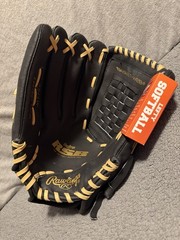 NEW Rawlings 13″ LHT Softball Glove SS13W Zero Shock Leather Palm Black & Tan