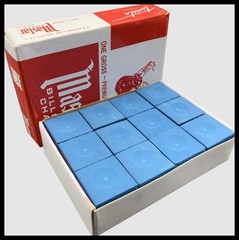 Master Billiard/Pool Cue Chalk – Sky/Tournament Blue – 1 Pack/12 Pieces