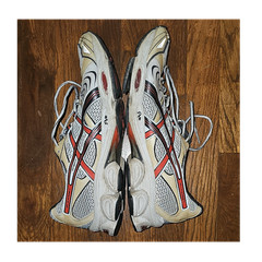 ASICS GEL Landreth 6 Men’s Running Shoes Beige Red Mesh US 11.5 EU 46