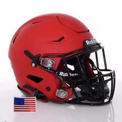 Riddell SpeedFlex ADULT Helmet – Black SF-2EG-II Facemask + Chrome US Helmet Fla