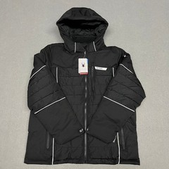Spyder Jacket Men Large Black Ski HydroWeb ThermoWeb Insulated Hooded Reflective