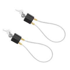 Helmet Lock 2 Pack Keyed Alike with 37cm Plastic Coated Metal Cable & 4 Keys