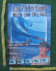 Learn to Surf With Legend Rusty Miller Surfrider Aloha GD Vintage Surfing POSTER