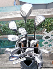 Men’s Full 14 Golf Club Set & Bag. Hogan, Callaway, Titleist. Reg. Graphite Flex