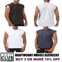 PRO CLUB SLEEVELESS T SHIRTS MENS HEAVYWEIGHT MUSCLE TANK TOP BIG AND TALL M-7XL