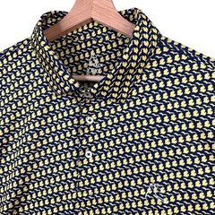 Rhoback Performance Polo Shirt XXXL Navy Blue Yellow Michigan State Map Print